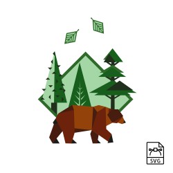 Vector illustration Brown bear